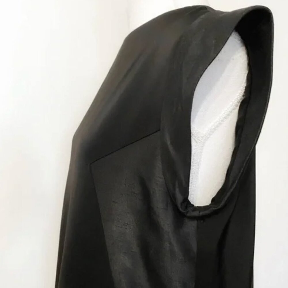 CAMEO BLACK PANELLED SHORT ROLLED SLEEVE SHIFT FORMAL DRESS - S - Picture 6 of 9